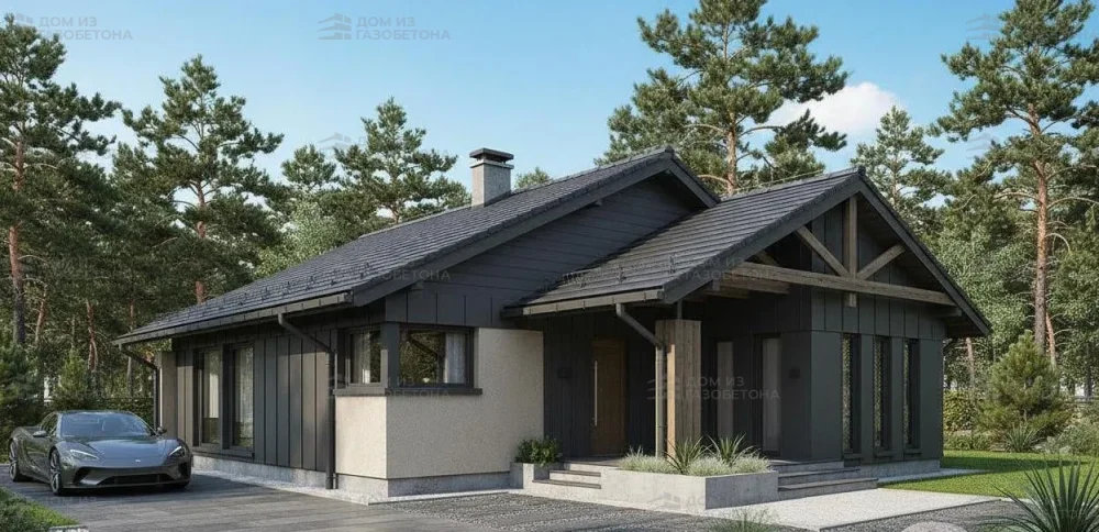 Проект Одноэтажный дом 11 на 15, 107 м2