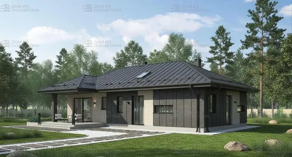 Проект Одноэтажный дом 10 на 17, 124 м2