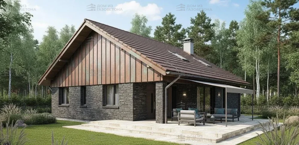 Проект Одноэтажный дом 12 на 17, 124 м2