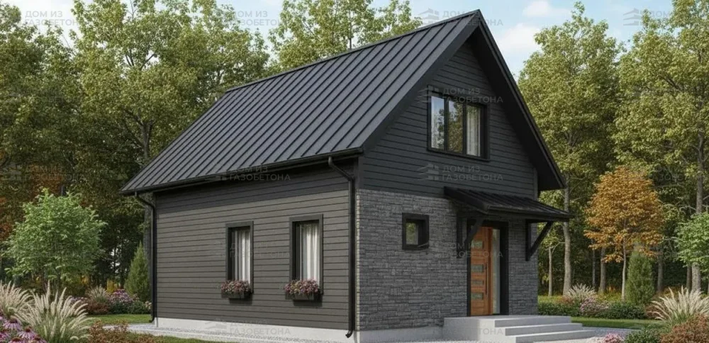 Проект Двухэтажный дом 8 на 8, 58 м2