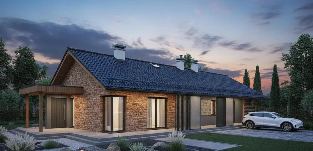 Проект Одноэтажный дом 8 на 19, 114 м2